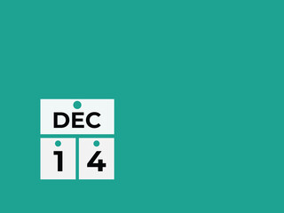 December 14 calendar reminder. 14 December daily calendar icon template. Calendar 14 December icon Design template. Vector illustration
