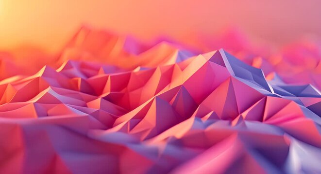Vibrant low poly backdrop featuring a gradient of polygons for dynamic presentations,