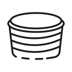 Bowl Bucket Plastic Line Icon