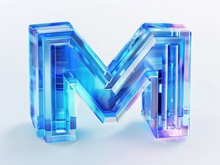 M blue transparent letter 