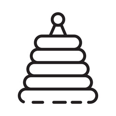 Plastic Stacking Toy Line Icon