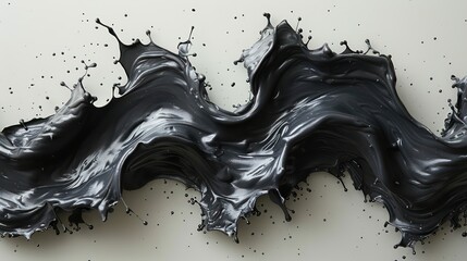 spike made of black liquid on white background