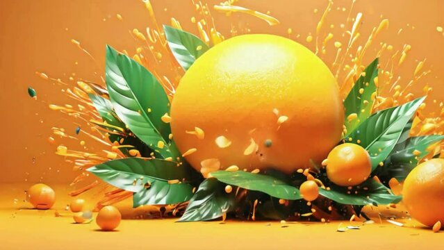 Orange with splashes