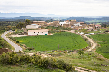 Naklejka premium a view over Casas de Esper village, municipality of Ardisa, comarca of Cinco Villas, province of Zaragoza, Aragon, Spain