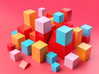 Obraz premium abstract cube 3D visualization software algorithm