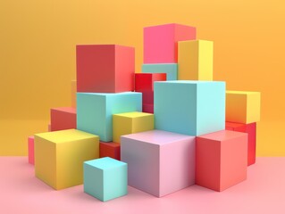 Obraz premium abstract cube 3D visualization software algorithm