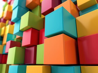 Obraz premium abstract cube 3D visualization software algorithm