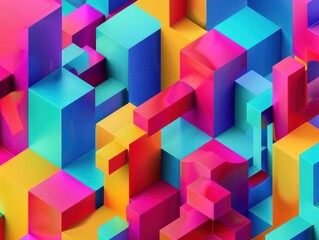 Obraz premium abstract cube 3D visualization software algorithm