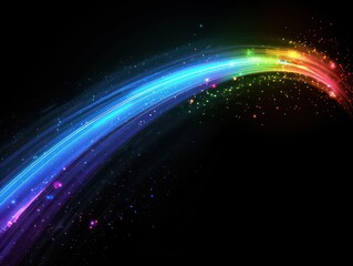 Obraz premium blue rainbow energy arc on black background