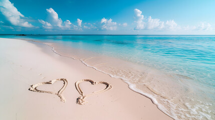 hearts on the beach ,generative ai