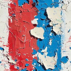 Red White Blue Paint Splatter Background, Seamless Pattern