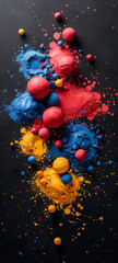 Colorful 3D fluids collide to create a beautiful mixture of colors