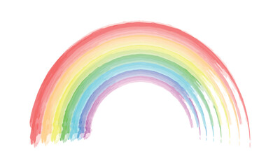 Watercolor rainbow on transparent background