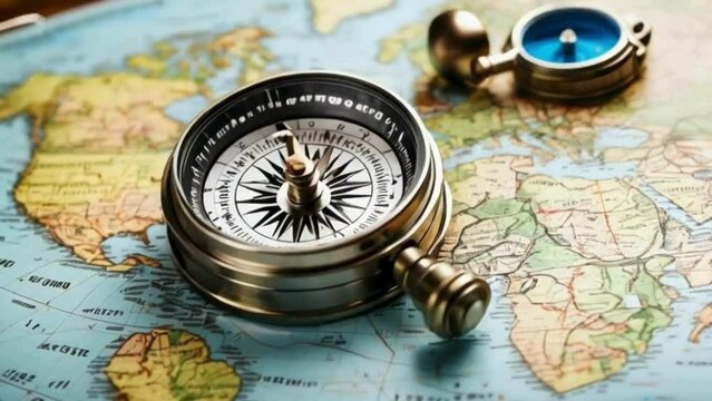 compass and map