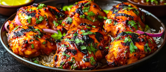 Tandoori Chicken is a classic Indian dish made by marinating chicken in a mixture of yogurt and...