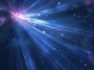 Fototapeta premium dark blue space background, slightly pink rays