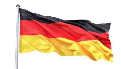 Naklejka premium flag of germany waving, isolated on white