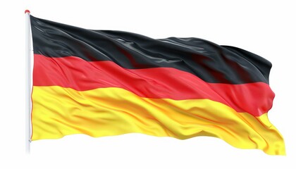 flag of germany waving, isolated on white