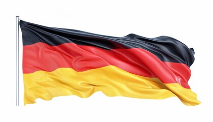 Naklejka premium flag of germany waving, isolated on white