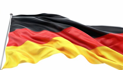 Naklejka premium flag of germany waving, isolated on white