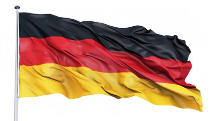 Naklejka premium flag of germany waving, isolated on white