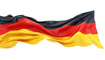 Naklejka premium flag of germany waving, isolated on white