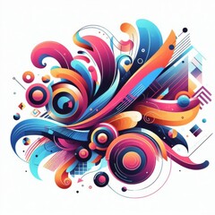 Obraz premium A colorful abstract design with a lot of different shapes, abstract style, vector illustration