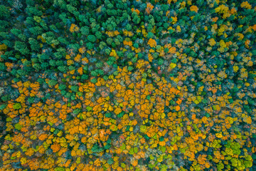 Aerial photography of Jingbo Lake Crater Forest Park Scenic Area, Mudanjiang City, Heilongjiang Province, China