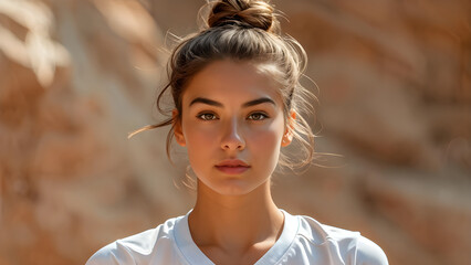 French Twist Style: Beautiful Western Volleyball Athlete, Elegant Updo: Stunning Girl's Hairstyle, Chic Look: Beautiful Western French Twist, Stylish Hairdo: Elegant for Athlete