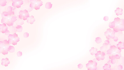 ピンクの華やかな桜のフレーム背景素材