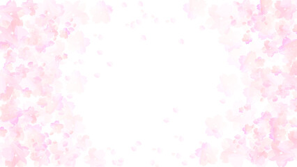 ピンクの華やかな桜のフレーム背景素材