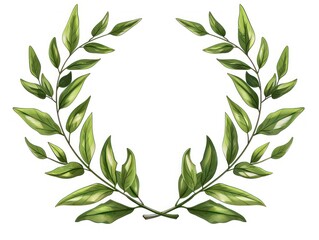 laurel wreath, white background