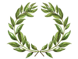 laurel wreath, white background