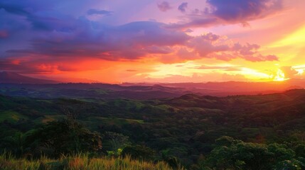 Majestic Sunset View of Volcano Arenal : An Angle Full