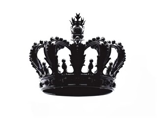 kings crown, black on white background