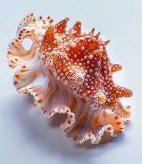 A 3D rendering of a shell with a white background