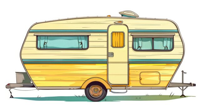 recommend clip art: Explore the Outdoors with Camper Trailer Clipart Illustration - Add Fun to Your Transport