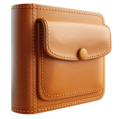 Brown leather wallet isolated on white background