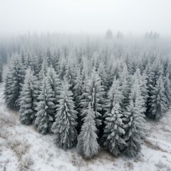 Winter landscape with snow-covered trees