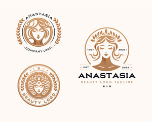 Vector elegant beauty woman salon logo design collections for company