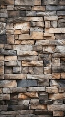 weathered rough stacked stone wall texture background