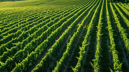 green vineyards for harvesting aerial view