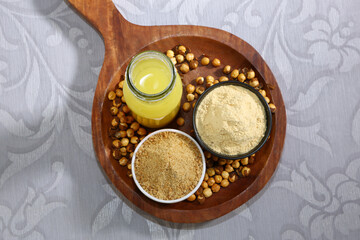 Indian Sattu Drink With Gur Chana and Brown Sugar