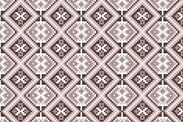 Western tribal cross stitch, modern, geometric, seamless. Illustration, vector.