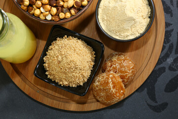 Indian Sattu Drink With Gur Chana and Brown Sugar