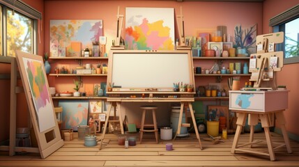 A Colorful and Organized Art Studio