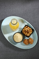 Indian Sattu Drink With Gur and Roasted Chana