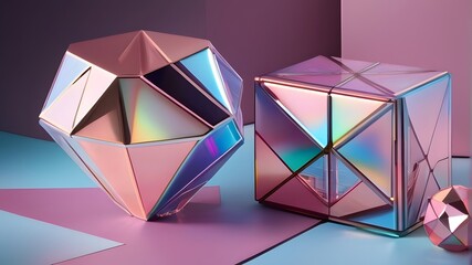 "Step into the future of gift-giving with a visually striking Valentine's Day present. Think holographic elements, geometric shapes, and a touch of sci-fi for a truly creative and unexpected gift."