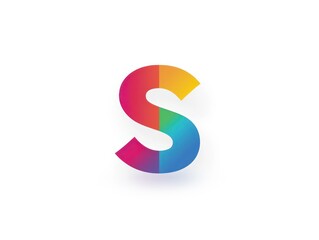 S icon logo design, color gradient on white background