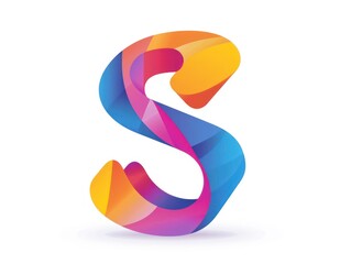 S icon logo design, color gradient on white background